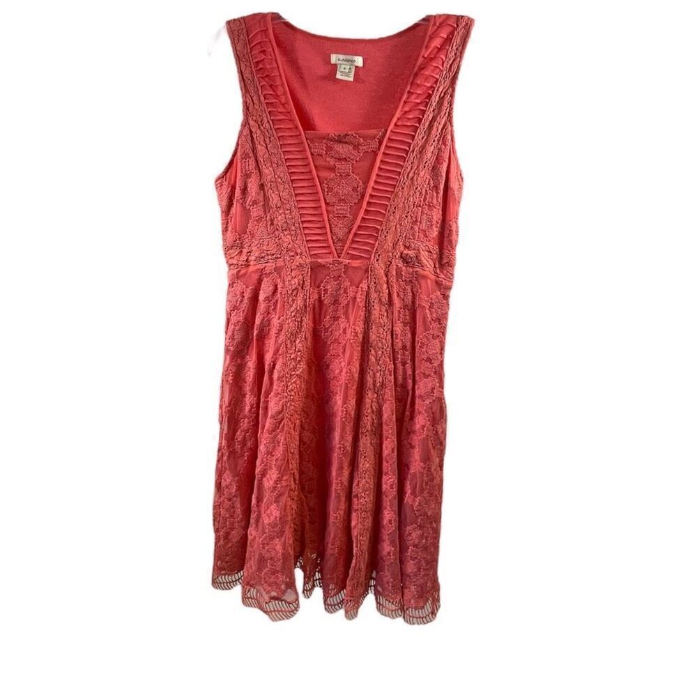 Sundance Orange Sleeveless Lace Dress Size 6